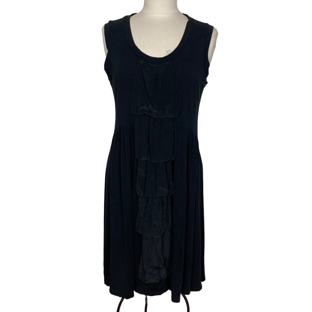 Oonagh by Nanette Lepore Black Dress Womens Large Ruffle Front Sleeveless